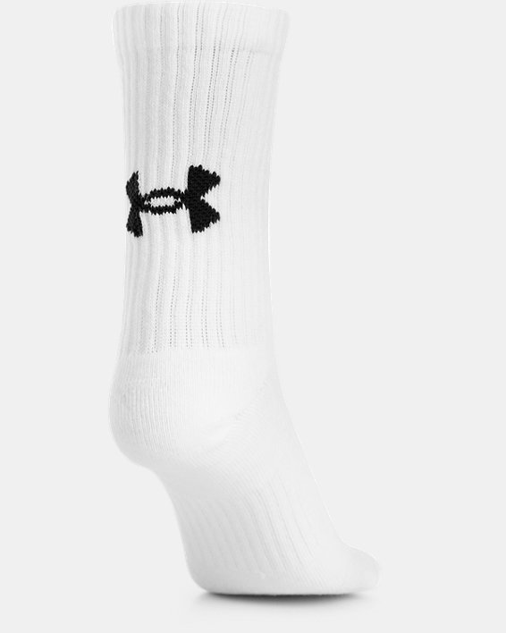 Unisex UA Core 3-Pack Mid-Crew Socks in White image number 3